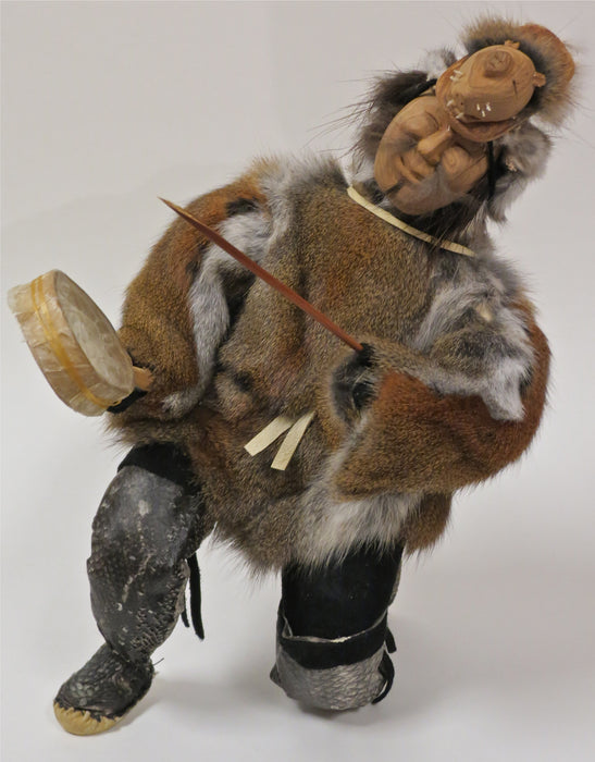 Drumming Yu'pik Shaman Doll, by Shelee Chamberlain