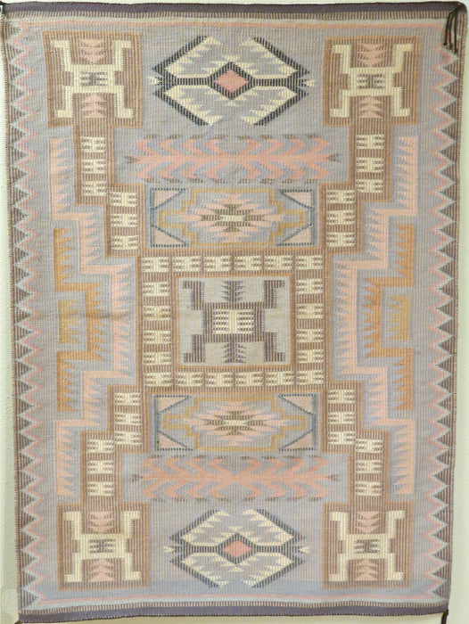 Coal Mine Mesa/Raised Outline Navajo Rug, By Marjorie Doug