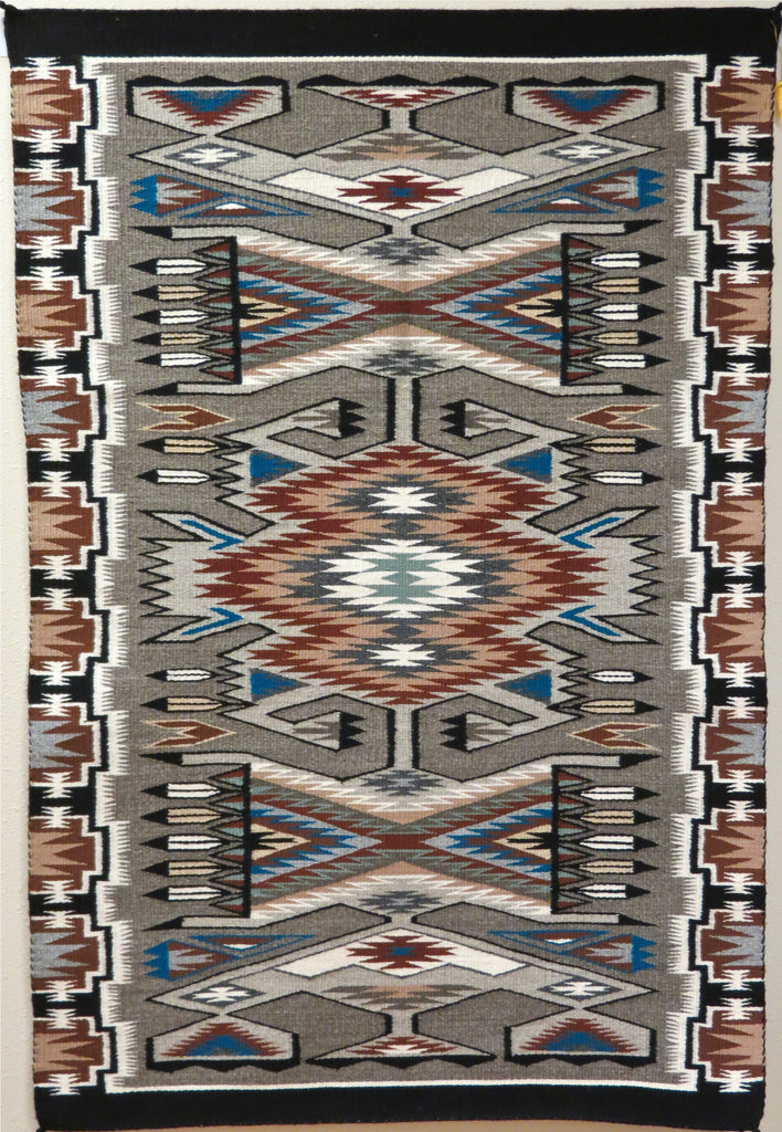 Stylized Storm Pattern Navajo Rug, by Lillie Bitsui– Raven Makes