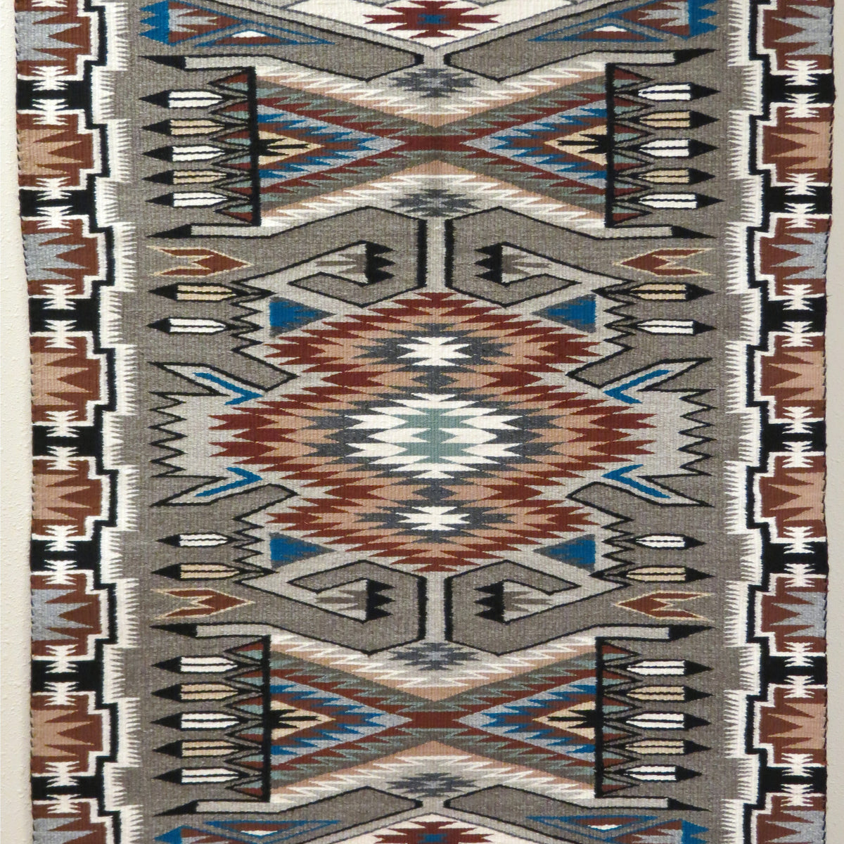 Stylized Storm Pattern Navajo Rug, by Lillie Bitsui– Raven Makes