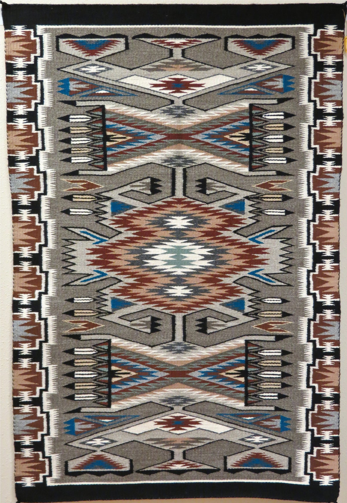 Stylized Storm Pattern Navajo Rug, by Lillie Bitsui– Raven Makes