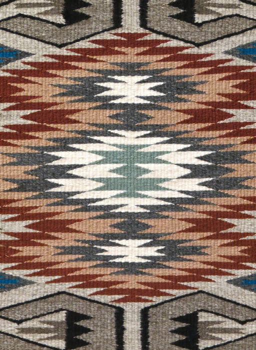 Stylized Storm Pattern Navajo Rug, by Lillie Bitsui