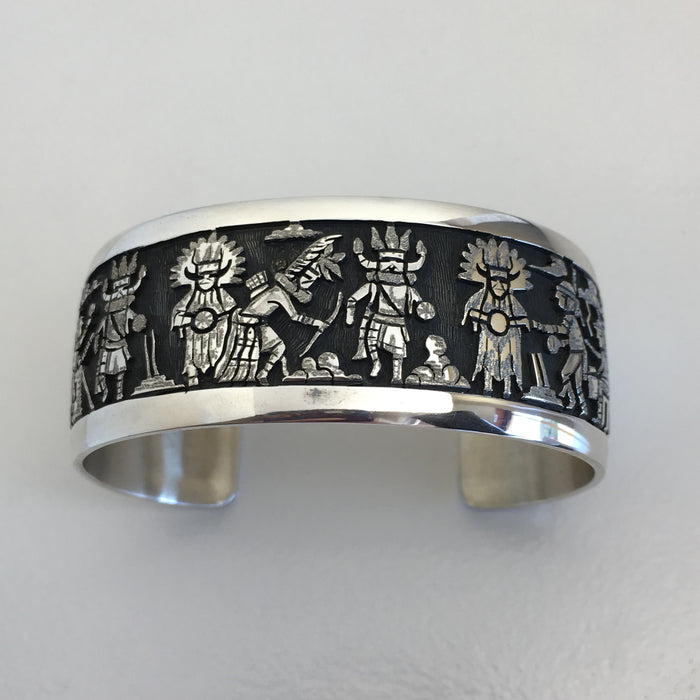 Hopi Silver Supai Kachina Dance Bracelet, by Bennet Kagenveama