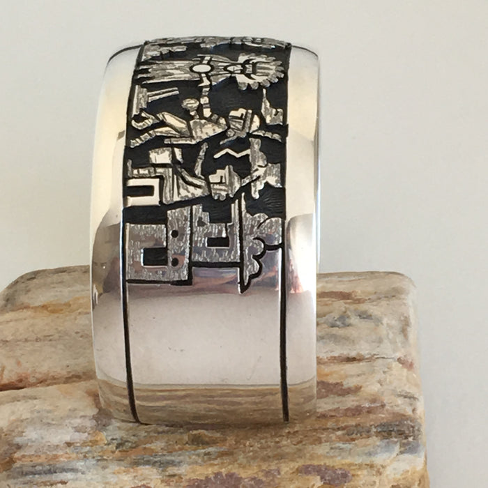 Hopi Silver Supai Kachina Dance Bracelet, by Bennet Kagenveama