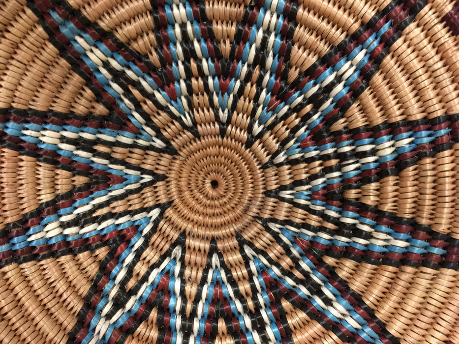 Blue Butterflies and Star Burst Navajo Basket, by Elsie Holiday