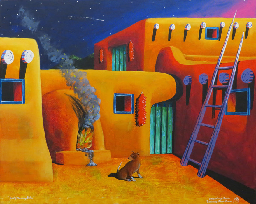 Taos Painting, Early Morning Bake, by David Suazo