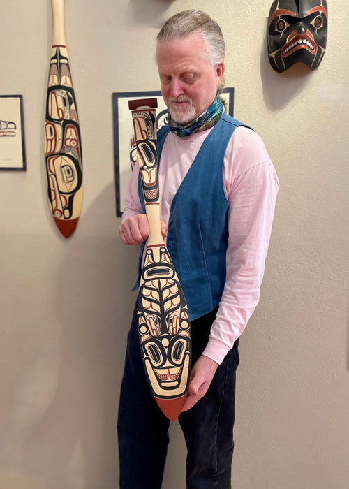 Killer Whale & Salmon Dance Paddle, by David A. Boxley