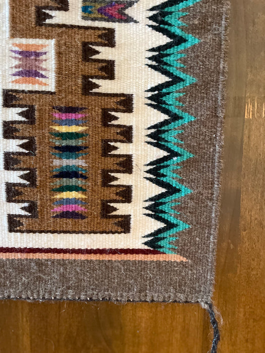 Elaborate Storm Pattern Navajo Rug, by Bessie Littleben