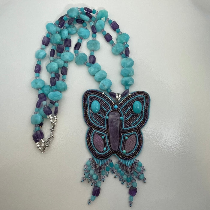 Beaded Butterfly Necklace, by Jovanna Poblano