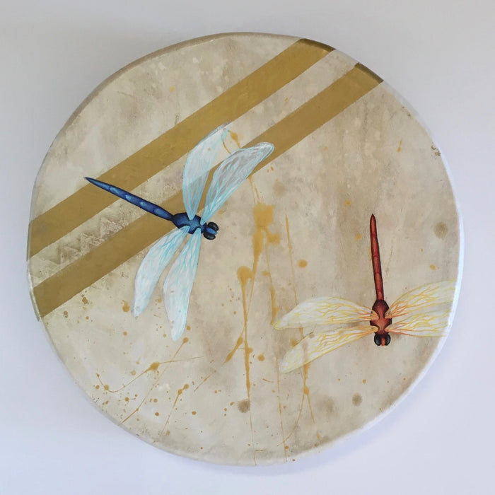 Dragonflies Deer Hide Drum, by Kandis Quam