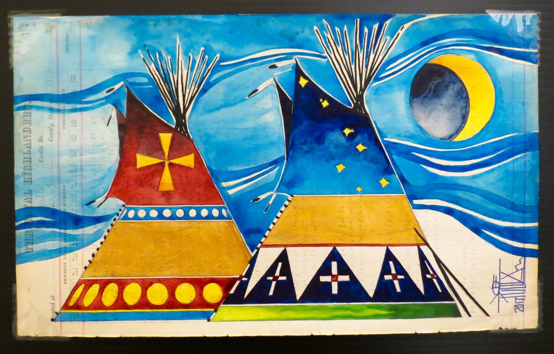 Winds of Change, Plains Ledger Art, by Joe Pulliam