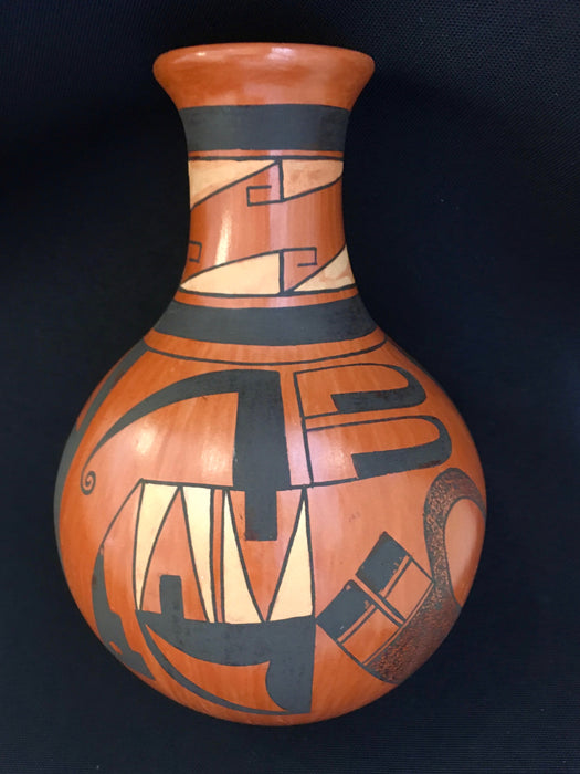 Lightening Hopi-Tewa Pottery Vase, by Dorothy Ami