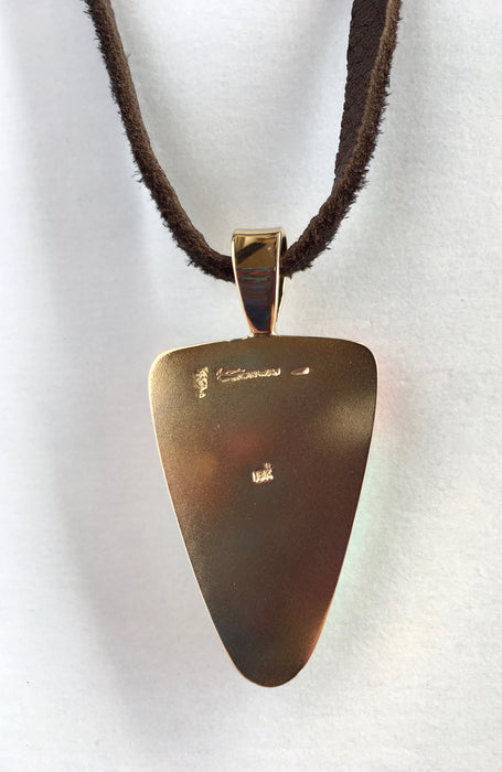 Aqua Green Kingman and Gold Pendant with Inlay, by Sonwai