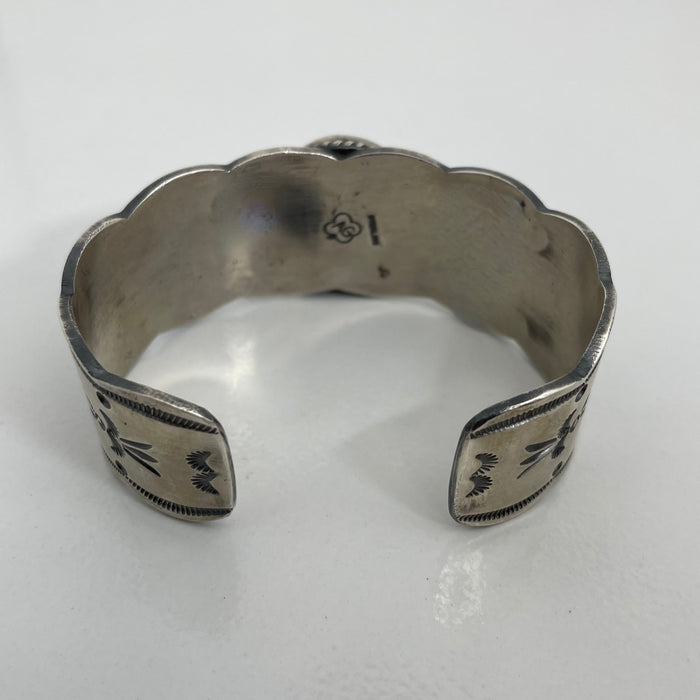Royston Turquoise and Silver Navajo Bracelet, by Arnold Goodluck