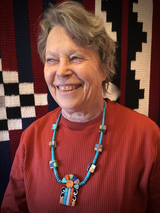 Spectacular Flower Necklace, by Mary Louise Tafoya