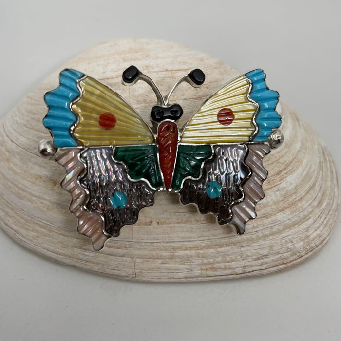 Zuni Butterfly Pin or Pendant, by Tamara Pinto