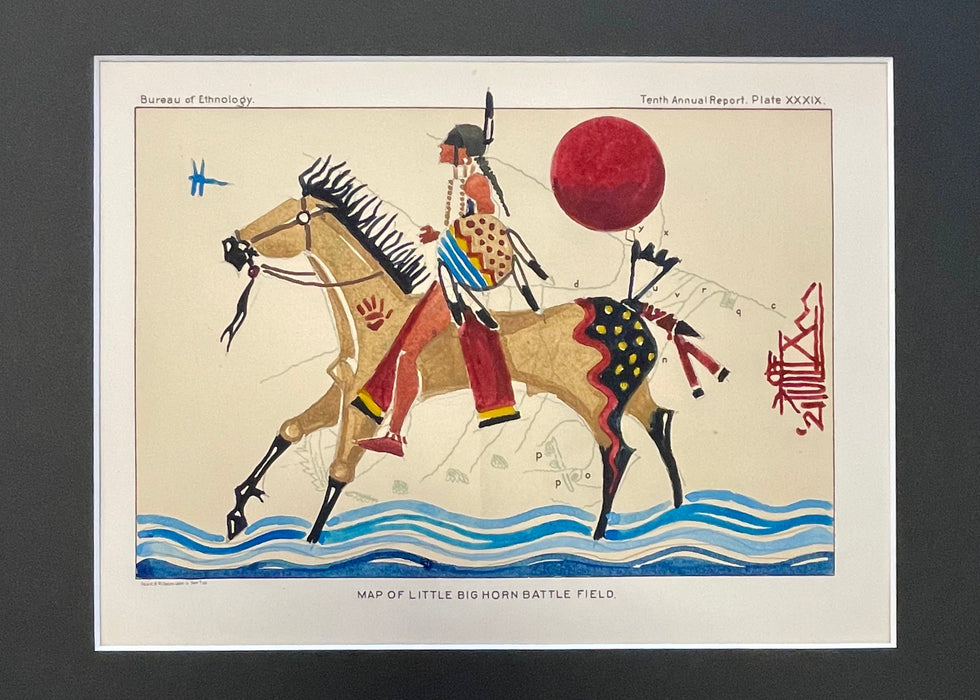 Greasy Grass Victory, 1893 Map of the Little Bighorn Battlefield, by Joe Pulliam, Oglala Lakota