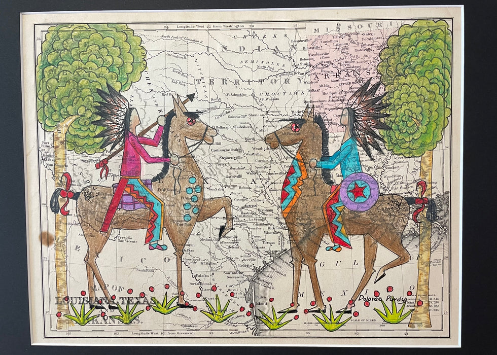 Spell Checker Didn't Catch This One, 1870 Texas and Indian Territory Map, by Dolores Purdy, Caddo Nation WInnebago