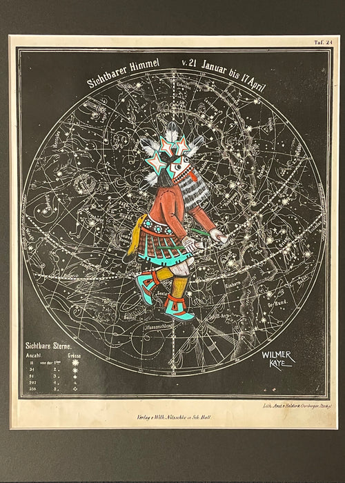 Blue A’hote (Sakwahote) Kachina, Celestial Map, by Wilmer Kaye, Hopi