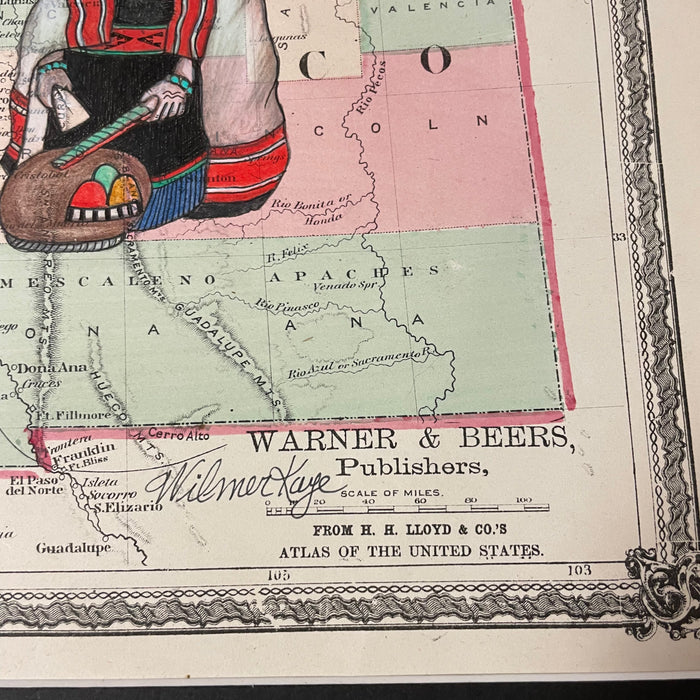 Four Sacred Directions, 1872 The Four Corners Map, by Wilmer Kaye, Hopi