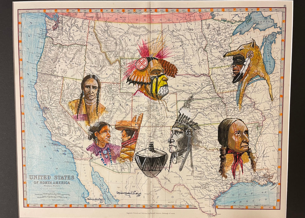 Indigenous People, 1880 Western States Map, by Douglas Yazzie