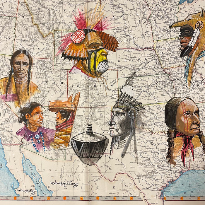 Indigenous People, 1880 Western States Map, by Douglas Yazzie