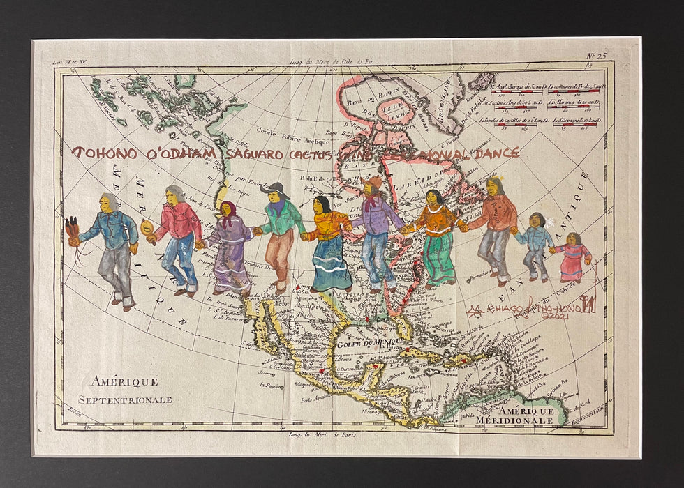 Saguaro Cactus Wine Ceremonial Dance, 1781 North America Map, Michael Chiago Sr, Tohono O'Odham