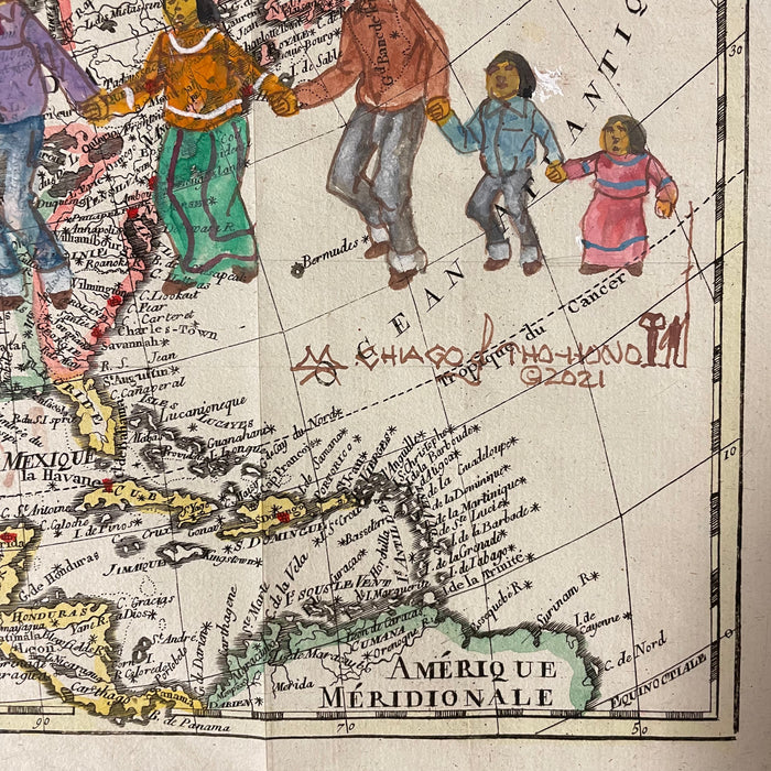Saguaro Cactus Wine Ceremonial Dance, 1781 North America Map, Michael Chiago Sr, Tohono O'Odham