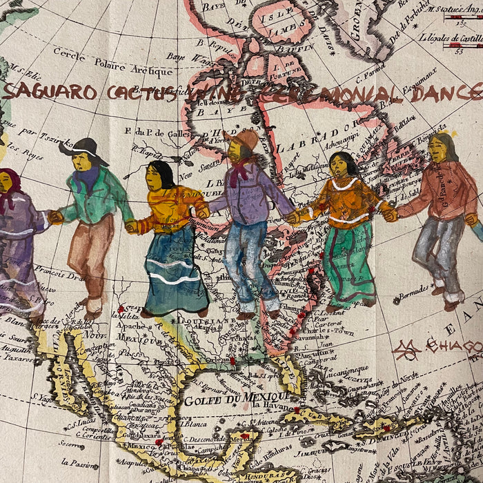 Saguaro Cactus Wine Ceremonial Dance, 1781 North America Map, Michael Chiago Sr, Tohono O'Odham