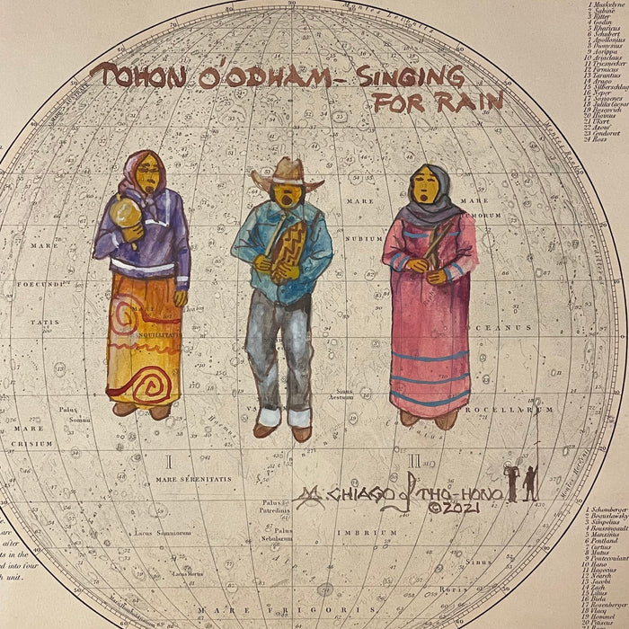 Tohono O'Odham Singing For Rain, 1850 Moon Map, Michael Chiago Sr, Tohono O'Odham