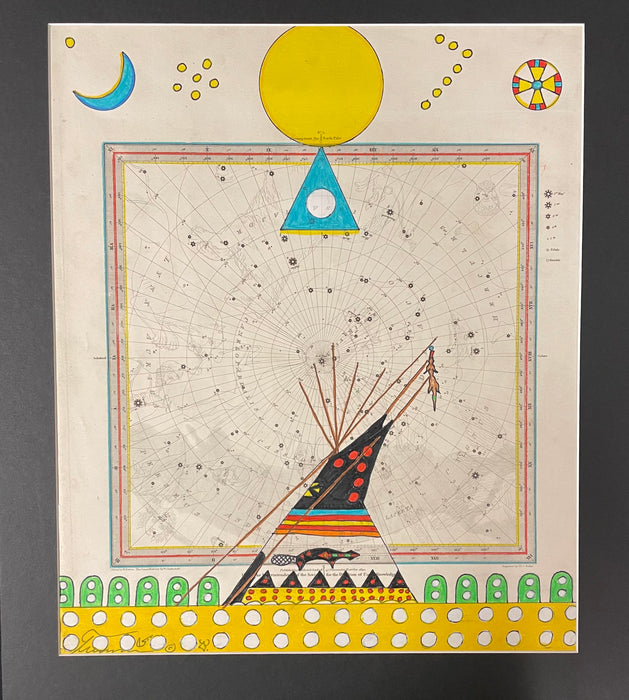 Stories of the Sky Beings,1844 Celestial Map, by Terrance Guardipee, Blackfeet