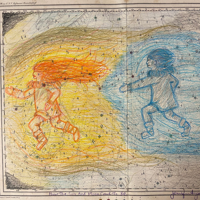How the Sun and the Moon Came to Be, 1836 Celestial Map, by Jennifer Angaiak Wood