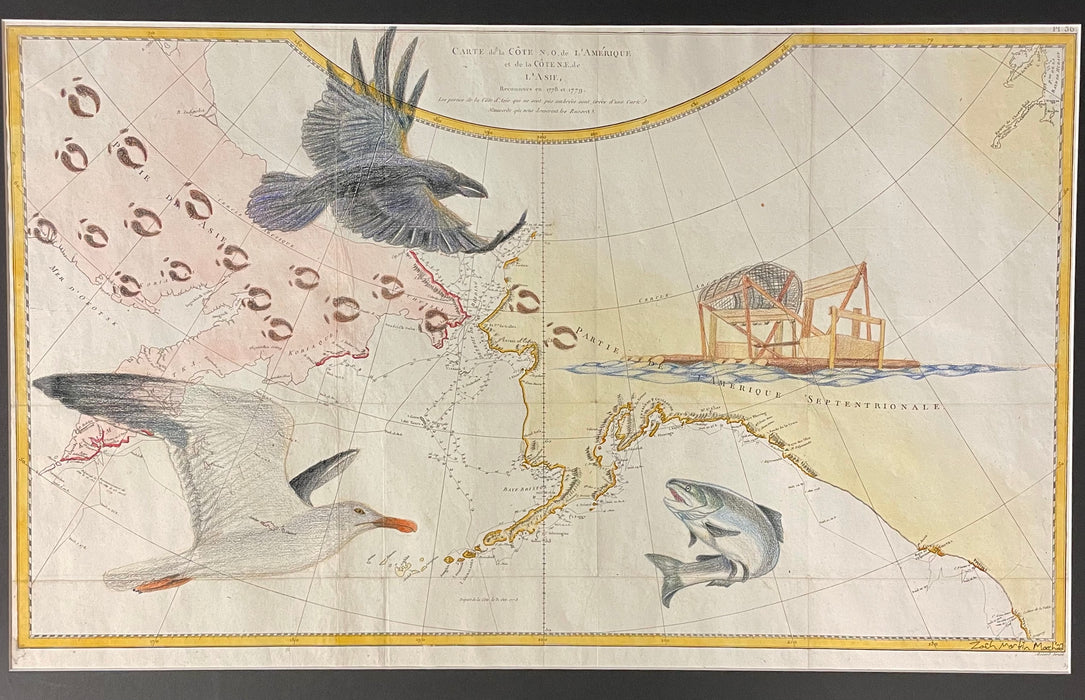 The Great Crossing, on 1778 Cook’s Charting of the Bering Strait Map, Zach Martin, Ahtna