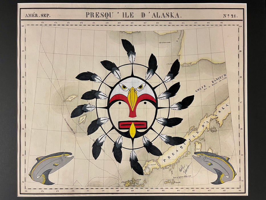 Inner Spirit, 1827 Map of SW Alaska, Heather Johnston, Alutiiq