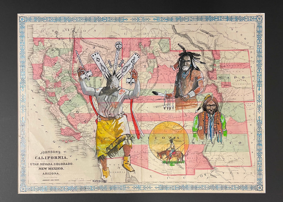 Our Culture, 1864 American Southwest Territories Map, Douglas Yazzie, Navajo