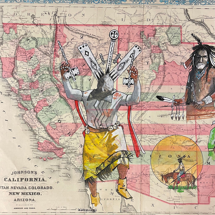Our Culture, 1864 American Southwest Territories Map, Douglas Yazzie, Navajo