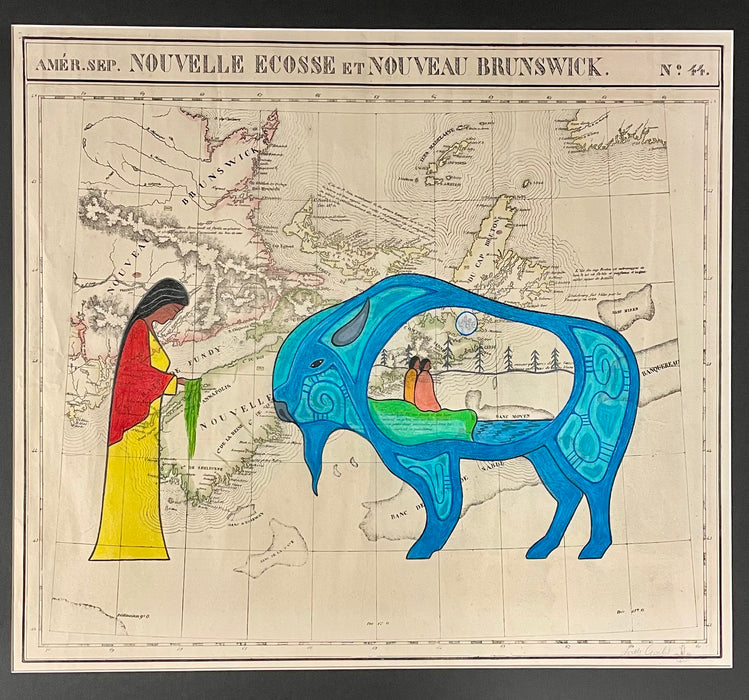 Ledger Map Art at Raven Makes Native American Art Gallery in Sisters, Oregon