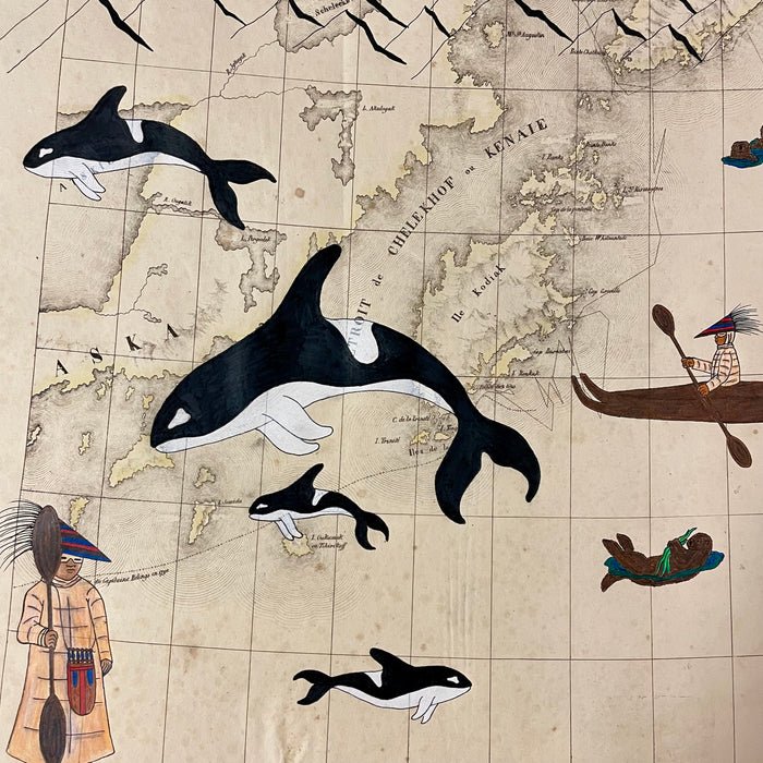 Hunters, Whales and Otters, 1827 Map of South-Central Alaska, Heather Johnston, Alutiiq