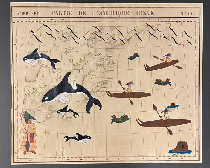 Hunters, Whales and Otters, 1827 Map of South-Central Alaska, Heather Johnston, Alutiiq