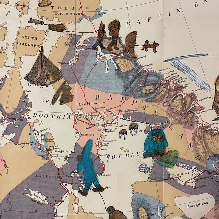 Our Land Our Lives, 1883 Eskimo Tribes map, Shuvanai Ashoona, Inuit