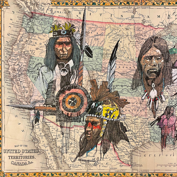 Relocation, 1876 Map of United States, by Douglas Yazzie