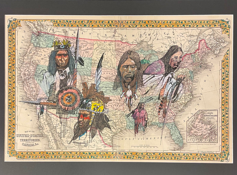 Relocation, 1876 Map of United States, by Douglas Yazzie