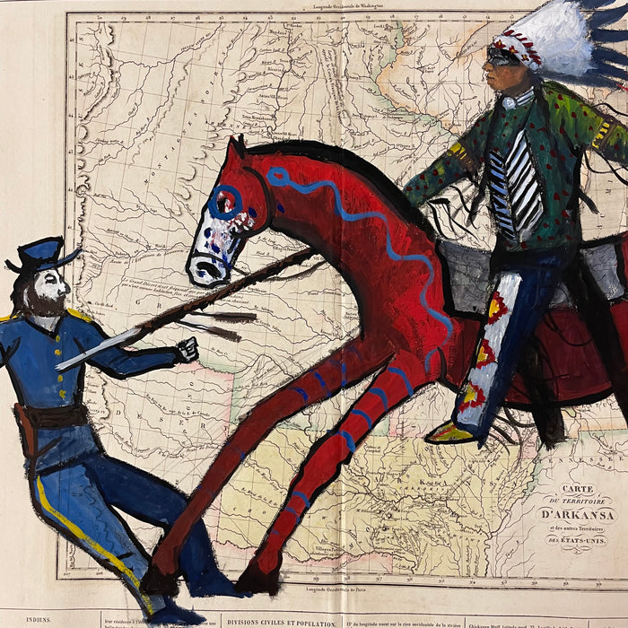 To Protect His Family, 1825 Central and Upper Plains, Raymond Nordwall, Pawnee & Ojibwe