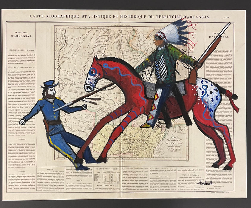 To Protect His Family, 1825 Central and Upper Plains, Raymond Nordwall, Pawnee & Ojibwe