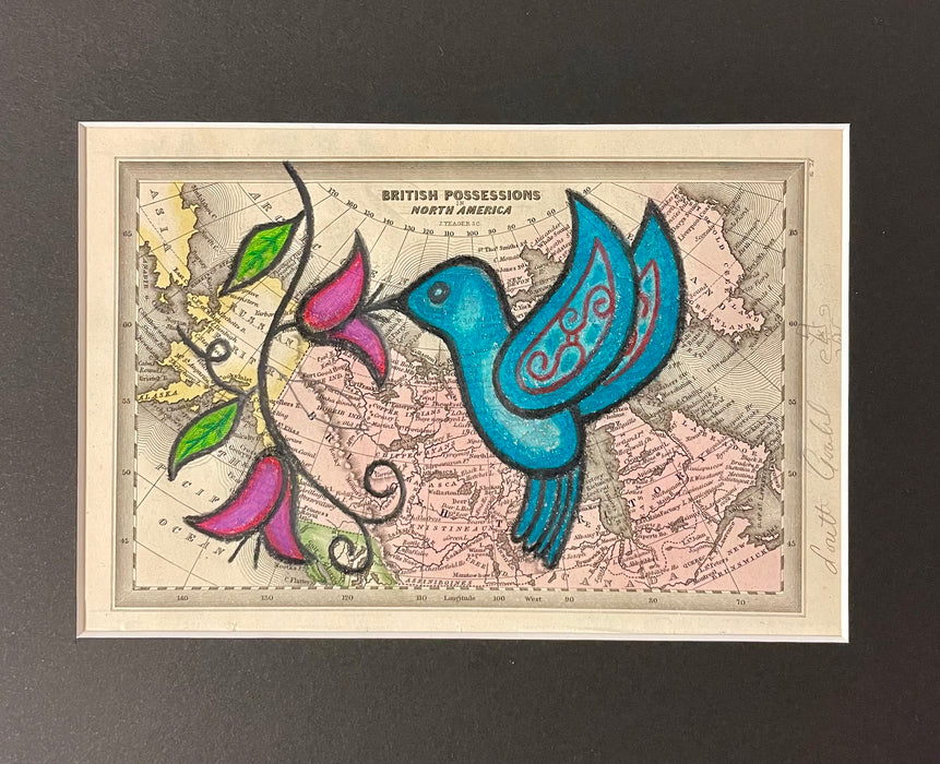 Mi'kmaq Hummingbird, 1832 Canada Miniature Map, Loretta Gould, Mi'kmaq