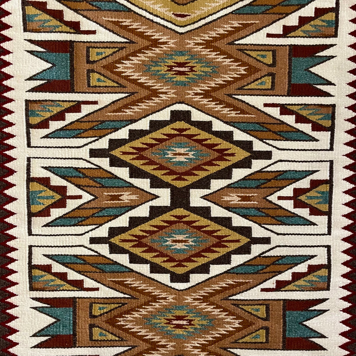 Teec Nos Pos Navajo Rug with Earth Tone Colors, by Irene Littleben