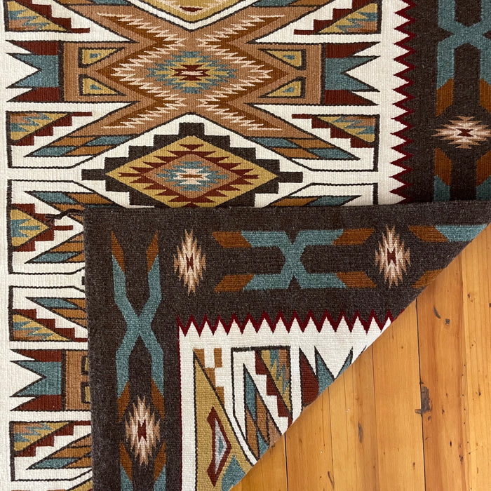 Teec Nos Pos Navajo Rug with Earth Tone Colors, by Irene Littleben