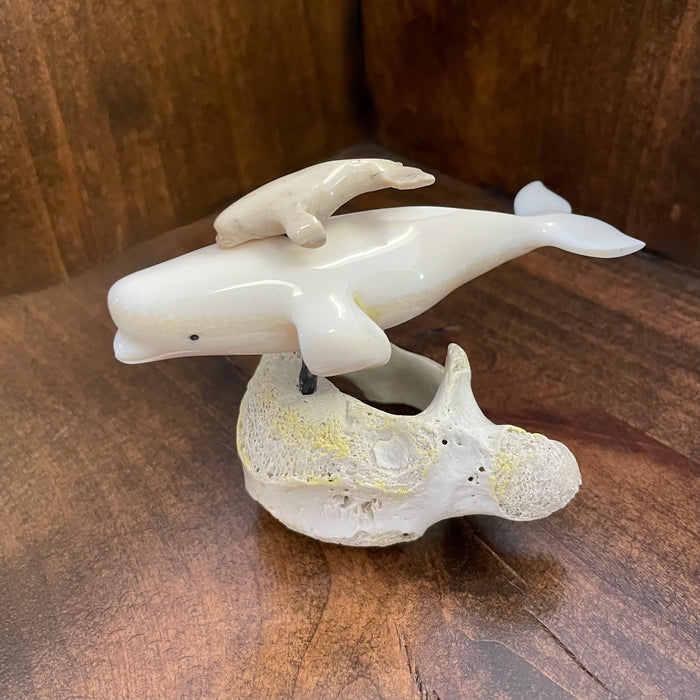 Beluga Whale and Calf, by Moses Soonagrook