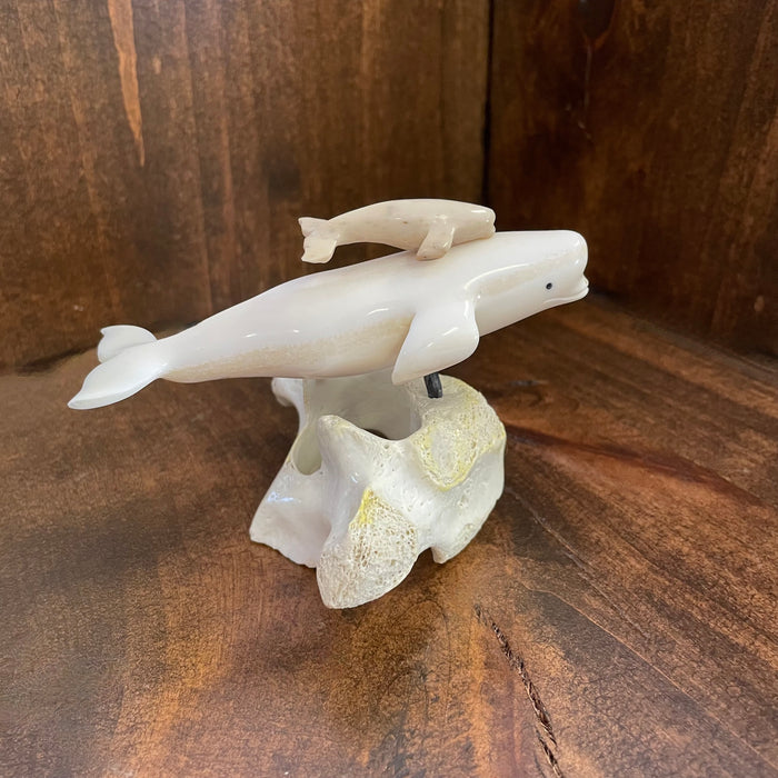 Beluga Whale and Calf, by Moses Soonagrook