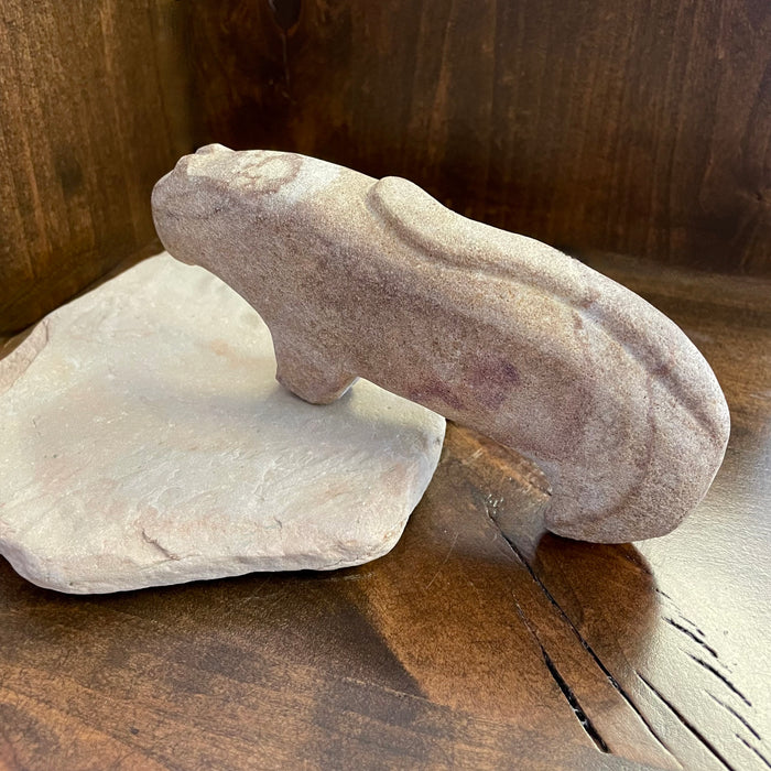 Old Style Stone Carving Mountain Lion Fetish, by Salvador Romero